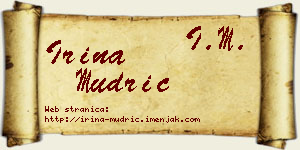 Irina Mudrić vizit kartica